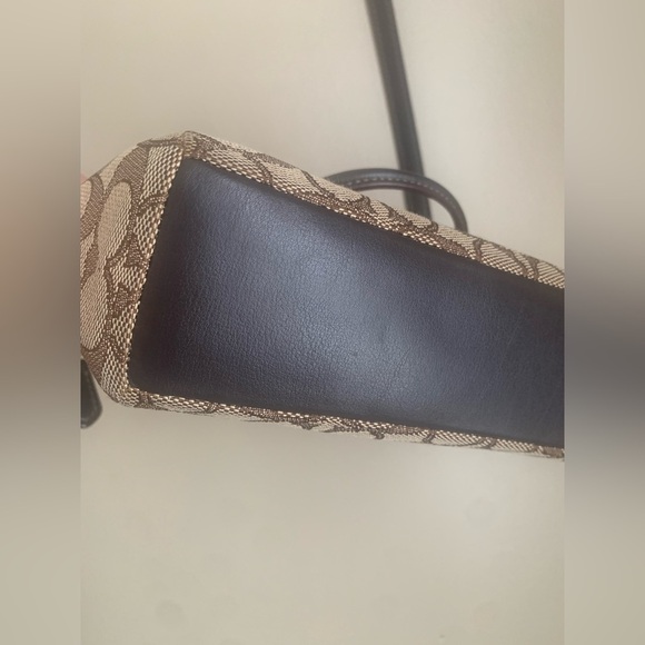 Coach Mini Kelsey Satchel In Signature Jacquard F27580 Brown tan crossbody - Picture 6 of 14